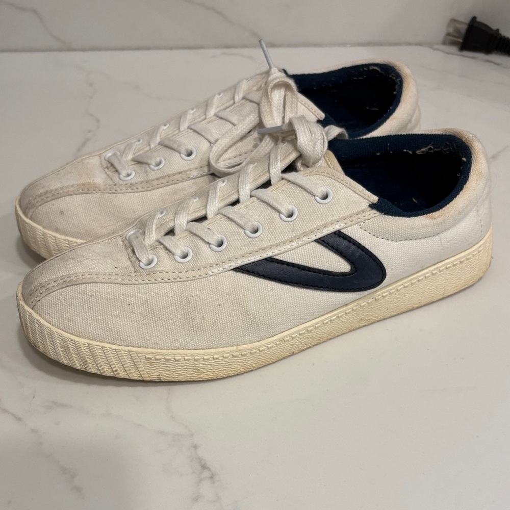 Tretorn  Classic White Canvas Sneakers Navy